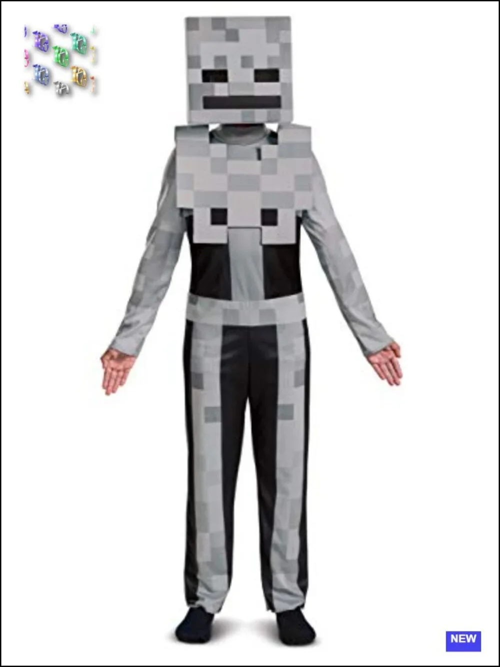 Kids Minecraft Skeleton Costume - 100% Polyester - Officially Licensed Cosplay